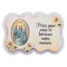 Magnet en bois H. 5 x 7 cm, avec prière pour la maison et résine de.