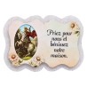 Magnet en bois H. 5 x 7 cm, avec prière pour la maison et résine de.