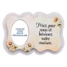 Magnet en bois H. 5 x 7 cm, avec prière pour la maison et résine de.