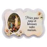Magnet en bois H. 5 x 7 cm, avec prière pour la maison et résine de.