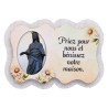 Magnet en bois H. 5 x 7 cm, avec prière pour la maison et résine de.