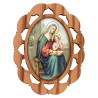 Plaque auto en bois d olivier hauteur 3 cm avec resine. Disponible avec differents Saints.