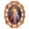 Plaque auto en bois d olivier hauteur 3 cm avec resine. Disponible avec differents Saints.