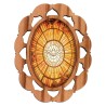 Plaque auto en bois d olivier hauteur 3 cm avec resine. Disponible avec differents Saints.