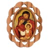 Plaque auto en bois d olivier hauteur 3 cm avec resine. Disponible avec differents Saints.