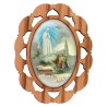Plaque auto en bois d olivier hauteur 3 cm avec resine. Disponible avec differents Saints.