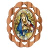 Plaque auto en bois d olivier hauteur 3 cm avec resine. Disponible avec differents Saints.