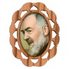 Plaque auto en bois d olivier hauteur 3 cm avec resine. Disponible avec differents Saints.