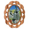 Plaque auto en bois d olivier hauteur 3 cm avec resine. Disponible avec differents Saints.