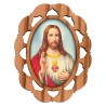 Plaque auto en bois d olivier hauteur 3 cm avec resine. Disponible avec differents Saints.