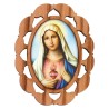 Plaque auto en bois d olivier hauteur 3 cm avec resine. Disponible avec differents Saints.