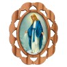 Plaque auto en bois d olivier hauteur 3 cm avec resine. Disponible avec differents Saints.