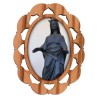 Plaque auto en bois d olivier hauteur 3 cm avec resine. Disponible avec differents Saints.