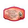 Plaque de porte en bois avec bénediction de la maison H. 10,5 x 15,5 cm avec résine, plusieurs saints..