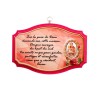 Plaque de porte en bois avec bénediction de la maison H. 10,5 x 15,5 cm avec résine, plusieurs saints..