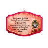 Plaque de porte en bois avec bénediction de la maison H. 10,5 x 15,5 cm avec résine, plusieurs saints..