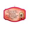 Plaque de porte en bois avec bénediction de la maison H. 10,5 x 15,5 cm avec résine, plusieurs saints..