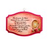 Plaque de porte en bois avec bénediction de la maison H. 10,5 x 15,5 cm avec résine, plusieurs saints..