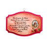 Plaque de porte en bois avec bénediction de la maison H. 10,5 x 15,5 cm avec résine, plusieurs saints..