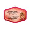 Plaque de porte en bois avec bénediction de la maison H. 10,5 x 15,5 cm avec résine, plusieurs saints..