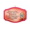 Plaque de porte en bois avec bénediction de la maison H. 10,5 x 15,5 cm avec résine, plusieurs saints..
