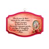 Plaque de porte en bois avec bénediction de la maison H. 10,5 x 15,5 cm avec résine, plusieurs saints..