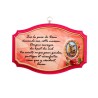 Plaque de porte en bois avec bénediction de la maison H. 10,5 x 15,5 cm avec résine, plusieurs saints..
