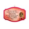 Plaque de porte en bois avec bénediction de la maison H. 10,5 x 15,5 cm avec résine, plusieurs saints..