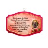 Plaque de porte en bois avec bénediction de la maison H. 10,5 x 15,5 cm avec résine, plusieurs saints..