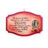 Plaque de porte en bois avec bénediction de la maison H. 10,5 x 15,5 cm avec résine, plusieurs saints..