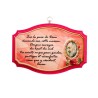 Plaque de porte en bois avec bénediction de la maison H. 10,5 x 15,5 cm avec résine, plusieurs saints..
