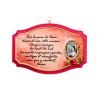 Plaque de porte en bois avec bénediction de la maison H. 10,5 x 15,5 cm avec résine, plusieurs saints..