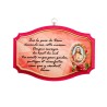 Plaque de porte en bois avec bénediction de la maison H. 10,5 x 15,5 cm avec résine, plusieurs saints..