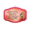Plaque de porte en bois avec bénediction de la maison H. 10,5 x 15,5 cm avec résine, plusieurs saints..
