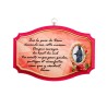 Plaque de porte en bois avec bénediction de la maison H. 10,5 x 15,5 cm avec résine, plusieurs saints..