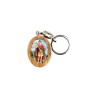Porte-clés en bois d'olivier H- 3-8 cm avec résine couleur des saints-