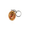 Porte-clés en bois d'olivier H- 3-8 cm avec résine couleur des saints-