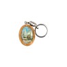 Porte-clés en bois d'olivier H- 3-8 cm avec résine couleur des saints-