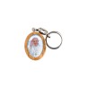 Porte-clés en bois d'olivier H- 3-8 cm avec résine couleur des saints-