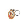 Porte-clés en bois d'olivier H- 3-8 cm avec résine couleur des saints-
