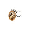 Porte-clés en bois d'olivier H- 3-8 cm avec résine couleur des saints-