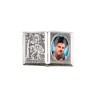 Plaque auto forme livre H. 2,5 x 3,7 cm en metal de saint Christophe avec resine des saints..