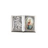 Plaque auto forme livre H. 2,5 x 3,7 cm en metal de saint Christophe avec resine des saints..