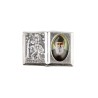 Plaque auto forme livre H. 2,5 x 3,7 cm en metal de saint Christophe avec resine des saints..
