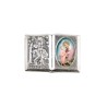 Plaque auto forme livre H. 2,5 x 3,7 cm en metal de saint Christophe avec resine des saints..
