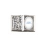 Plaque auto forme livre H. 2,5 x 3,7 cm en metal de saint Christophe avec resine des saints..