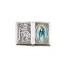 Plaque auto forme livre H. 2,5 x 3,7 cm en metal de saint Christophe avec resine des saints..
