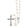 Chapelet de communion avec coeur calice grain nacre Ø 6 mm, longueur au cœur 32 cm., avec boite..