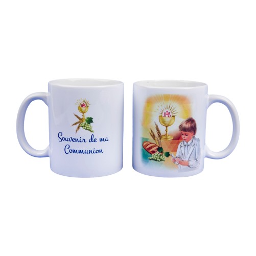 Mug 9.5 cm - Souvenir de ma communion S05 / Garcon + JHS.
