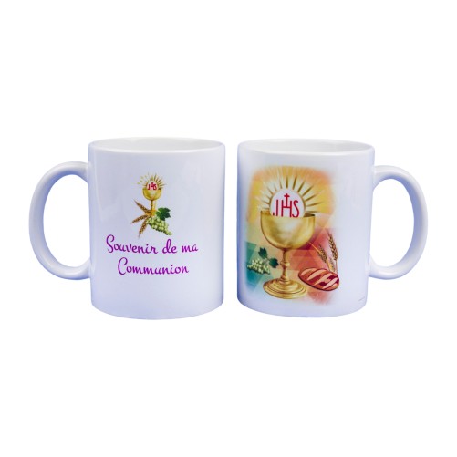 Mug 9.5 cm - Souvenir de ma communion S09 / Calice + JHS.